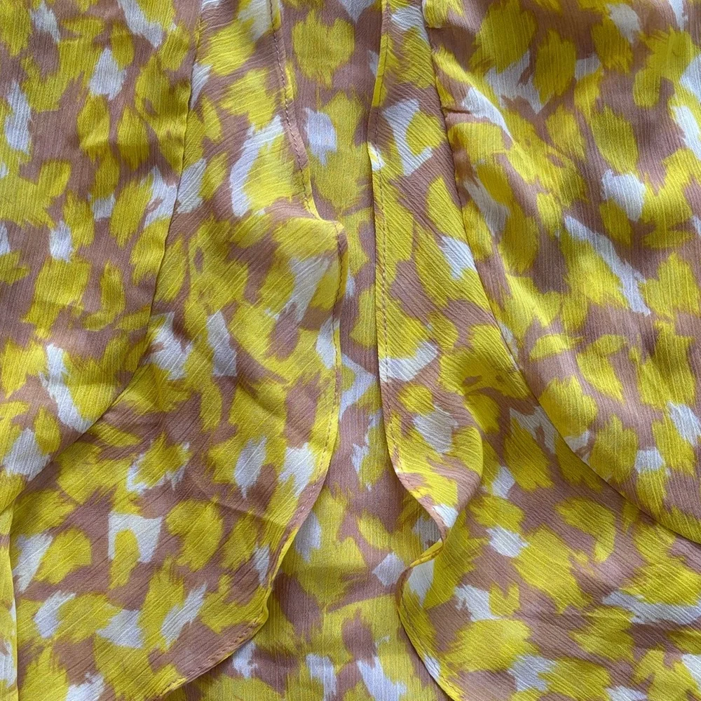 ALL IN FAVOR Yellow Floral Spaghetti Strap Dress Medium - Picture 2 of 5